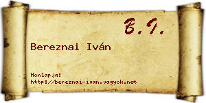 Bereznai Iván névjegykártya